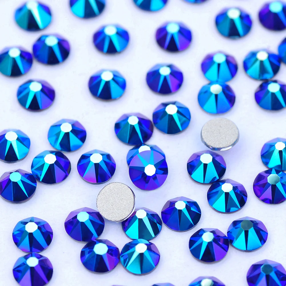 PUBRILEX 8 große, 8 kleine, 1440 Stück Flache Rückseite Strasssteine, Nicht-Hotfix, Flache Steine für DIY Nagelkunst, Kleidungsstücke und Dekorationen – Detail 6