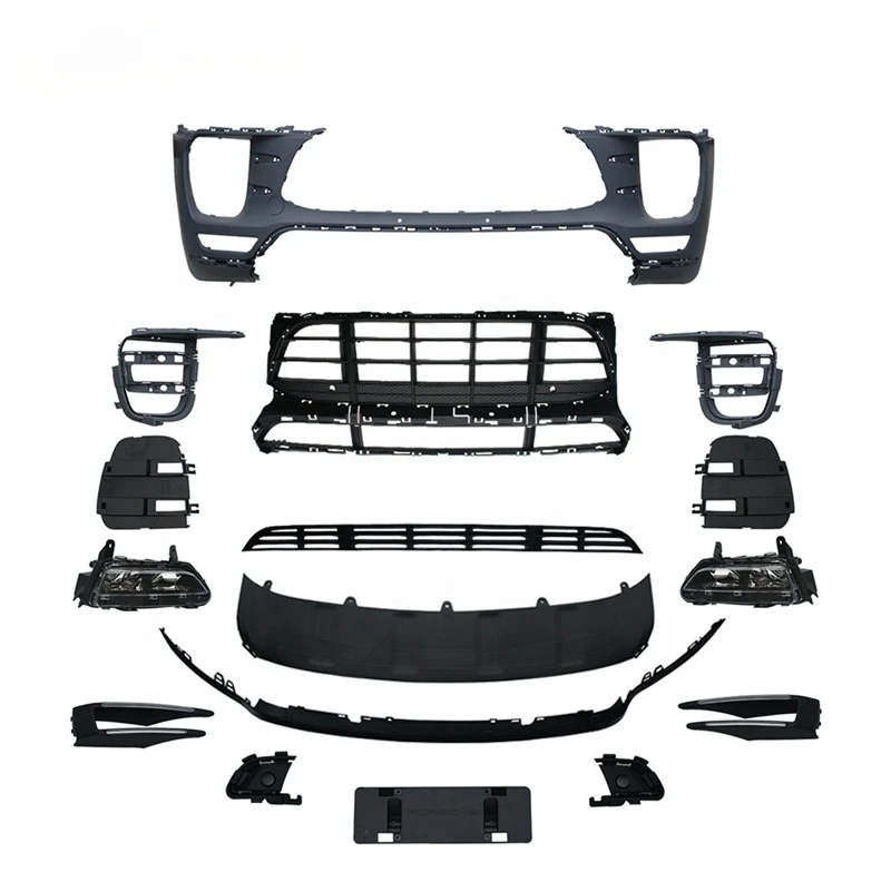 new model car front bumper grille body parts front bumper kit for porsche macan 2015 2021 cars accessories front lipcustom