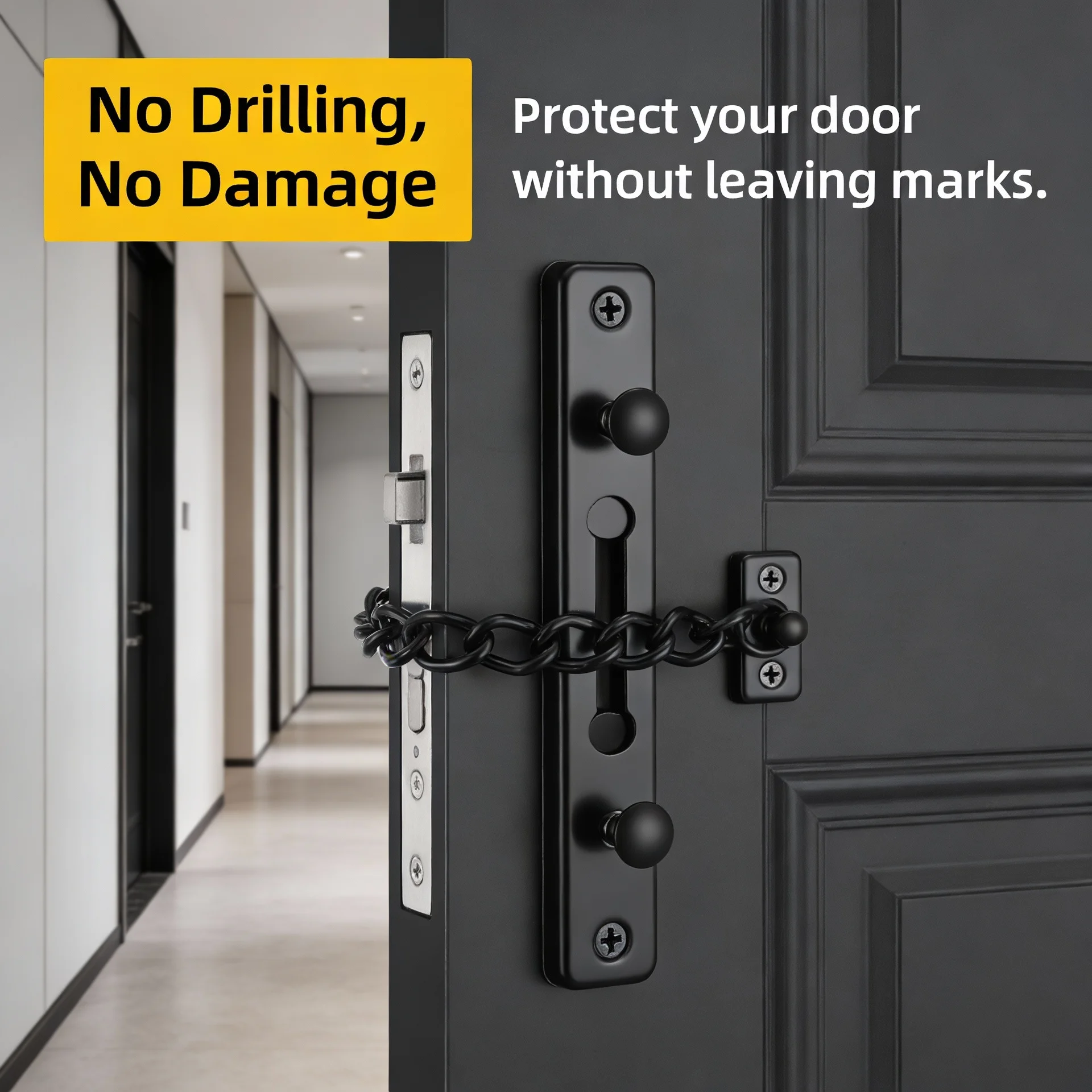 

Дверная цепь с защитой от блокировки из нержавеющей стали для отелей и дома, противоугонная цепь, защитный домашний дверной замок, многоцветный на выбор