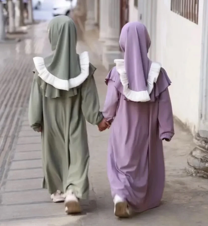 Brand Muslim Baby Girls Ready Kids Hijab Size: 3T-9T