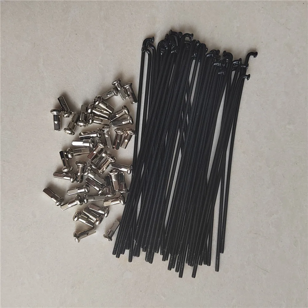 

TRUYOU 40 шт. 13 г 13k велосипедные спицы с черными сосками длина 85-215 мм из нержавеющей стали диаметром 2,2 мм для ремонта велосипедов