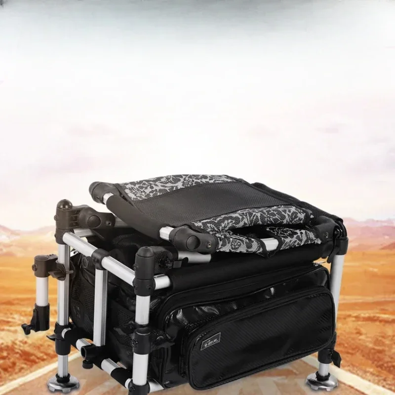 

Wild Foot Folding Fishing Chair Portable Table Fishing Box Lightweight and Multifunctional Double Shoulder Backrest Fishing