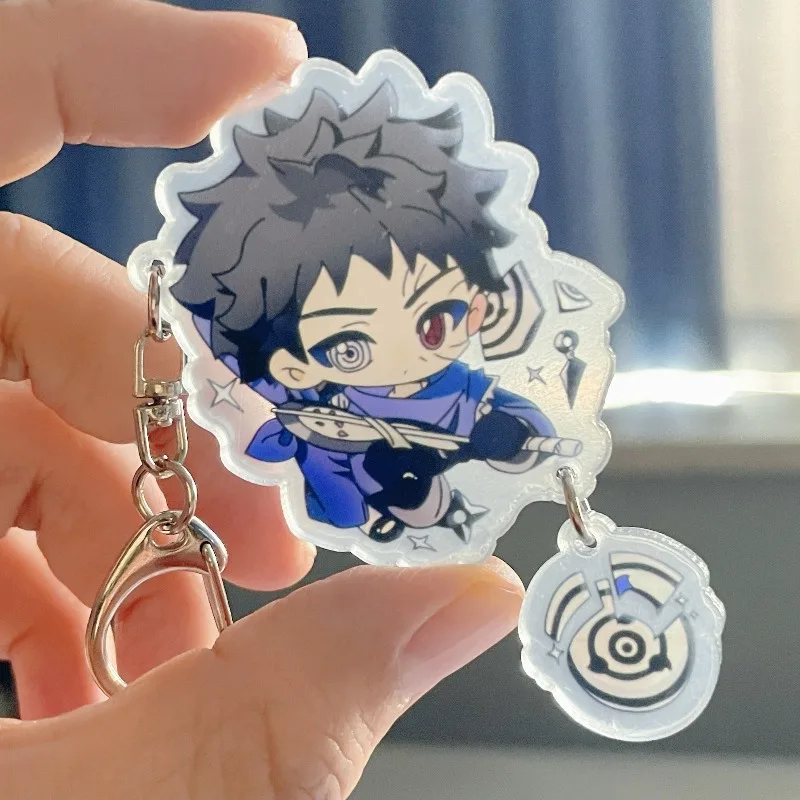 Portachiavi in acrilico del fumetto di Naruto Uchiha Obito Anime Action Figures Portachiavi Decorazione Modello Regali di Natale per i fan dell'anime di Naruto