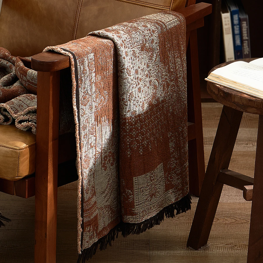 بطانيات AI WINSURE-Retro للأريكة والمكتب والقطن الناعمة للبالغين، تصميم كبير وفاخر، لغرفة المعيشة وغرفة النوم