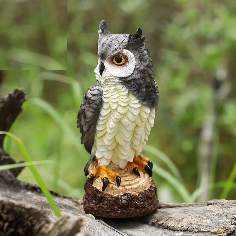 DIY Resin Micro Landscape Owl Model Bonsai Gardening Ornament Zakka Simulation Animal Statuette for Home Decor A2059