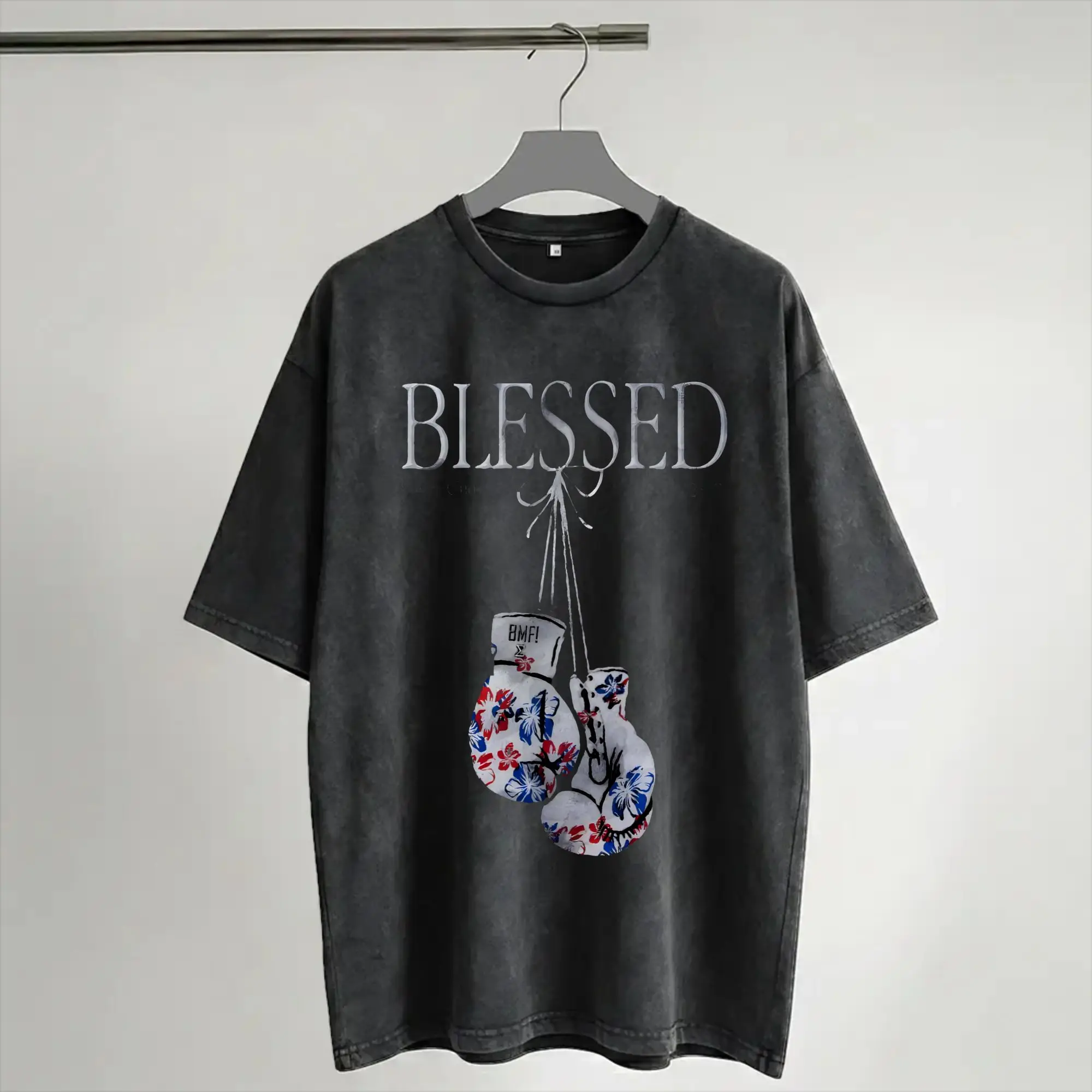 Maxs Blesseds Holloways Washed T Shirt Streetwear Hip Hop Novelty T-Shirt  Tees Men Women Short Sleeve Oversize
