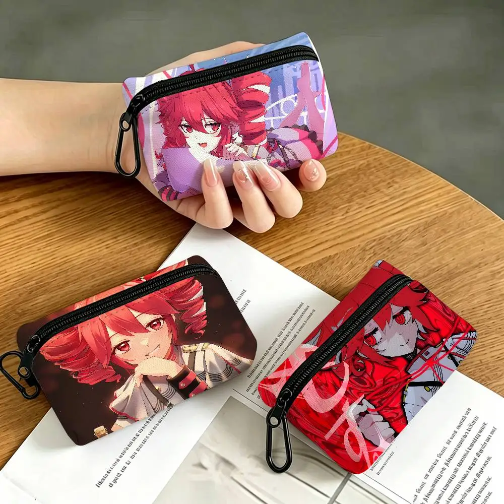 K-Kasane-Teto Synthetic-Vocal-Energetic Oxford Cloth Zipper Wallet Multifunctional Hanging Coin Bag For Credit Cards Keys Coins