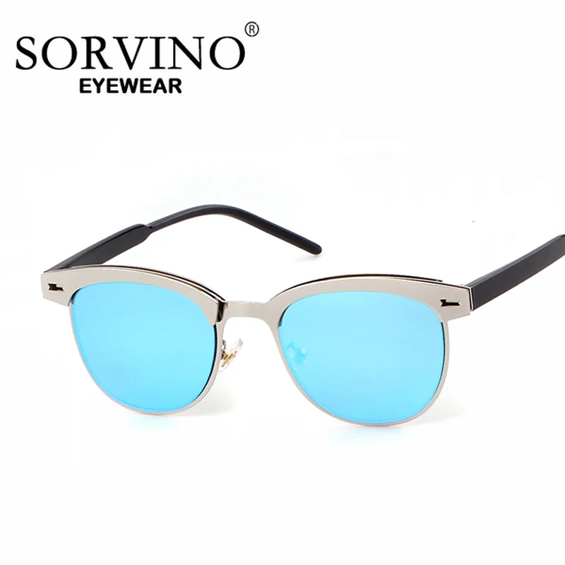

SORVINO High Quality Coating Mirror Sunglasses Women Men Fashion UV400 Blue Shades Round Cool Sun Glasses for Travel Outdoor
