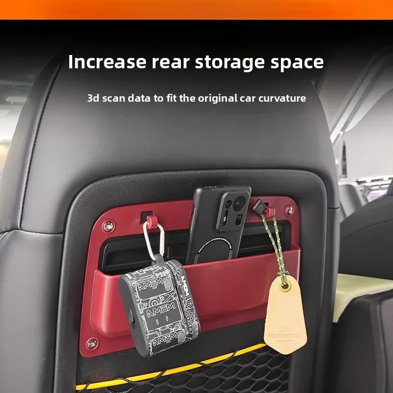 

For Chery ICAR ICAUR V23 Car Seat Back Storage Box Expansion Mobile Phone Holder Multi-function Hanging Hook Seat Back Organizer