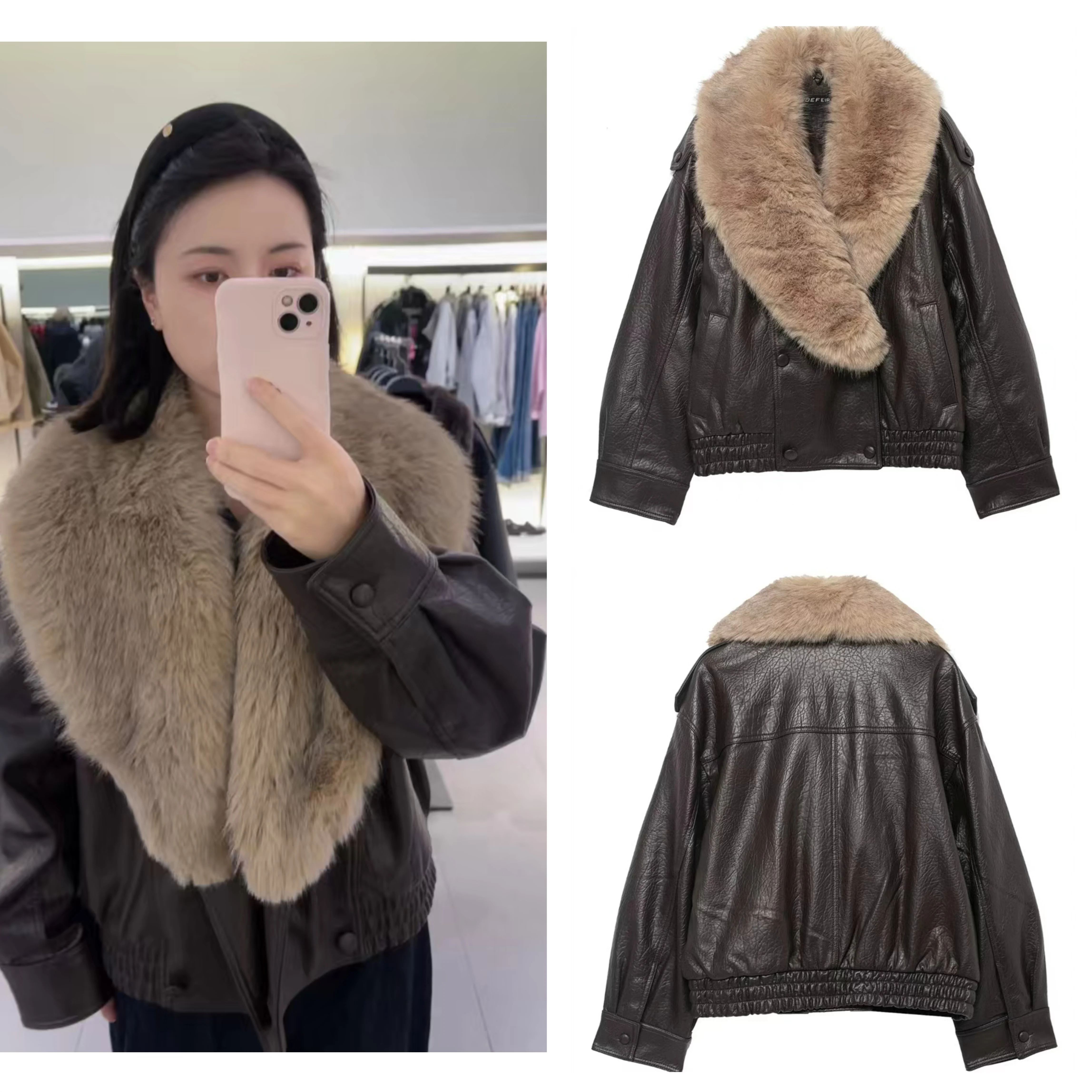 2026 Autunno/Inverno Nuovo cappotto da giacca con colletto rimovibile in pelliccia sintetica alla moda di lusso di fascia alta