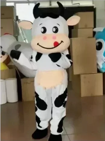 

2025 New Adult Hot Sale Foam Cute COW Cartoon Mascot Costume Plush Christmas Fancy Dress Halloween Mascot Costume