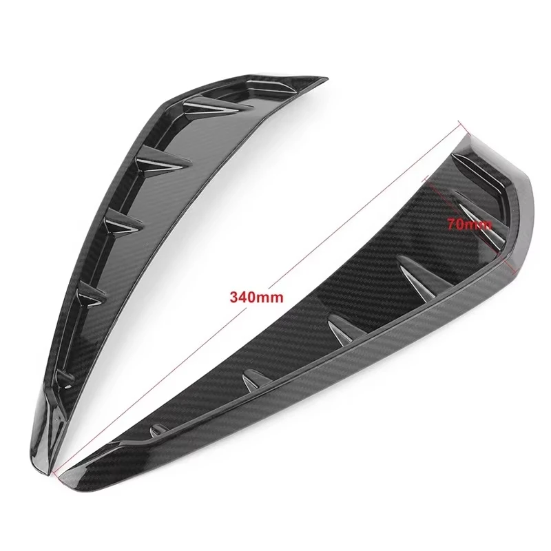 2Pcs Car Shark Grille Car Leaf Plate Simulation Outlet Vent Decor ABS Plastic Carbon Fiber Side Air Flow Sticker For Honda Civic - view 5