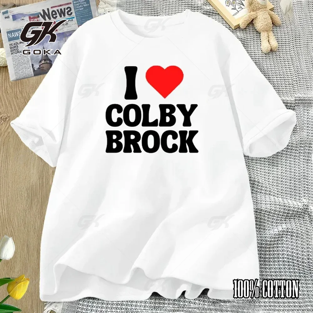 I Love Herat Colby Brock Sam and Colby T-shirts Cotton Short Sleeve Tshirt Casua 90s Aesthetic Clothing Y2K Babydoll Tops Shirt