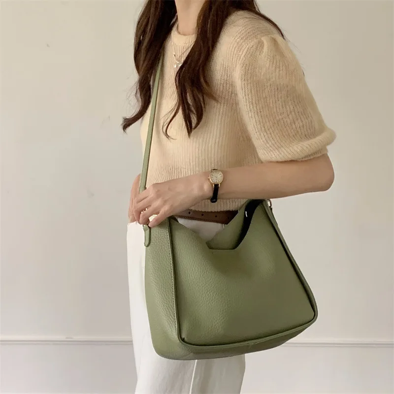 Bolsas e bolsas monocromáticas para as mulheres, bolsas de ombro da moda, couro vegano, bolsa de mensageiro feminina, alta qualidade, nova