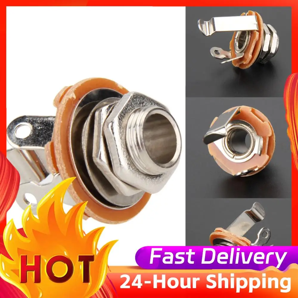 1/4 Inch Mono Input Jack 2-Conductor Guitar Plug Socket Nickel Noise Reduction Guitar Parts Accessories for Electric Guitar Bass