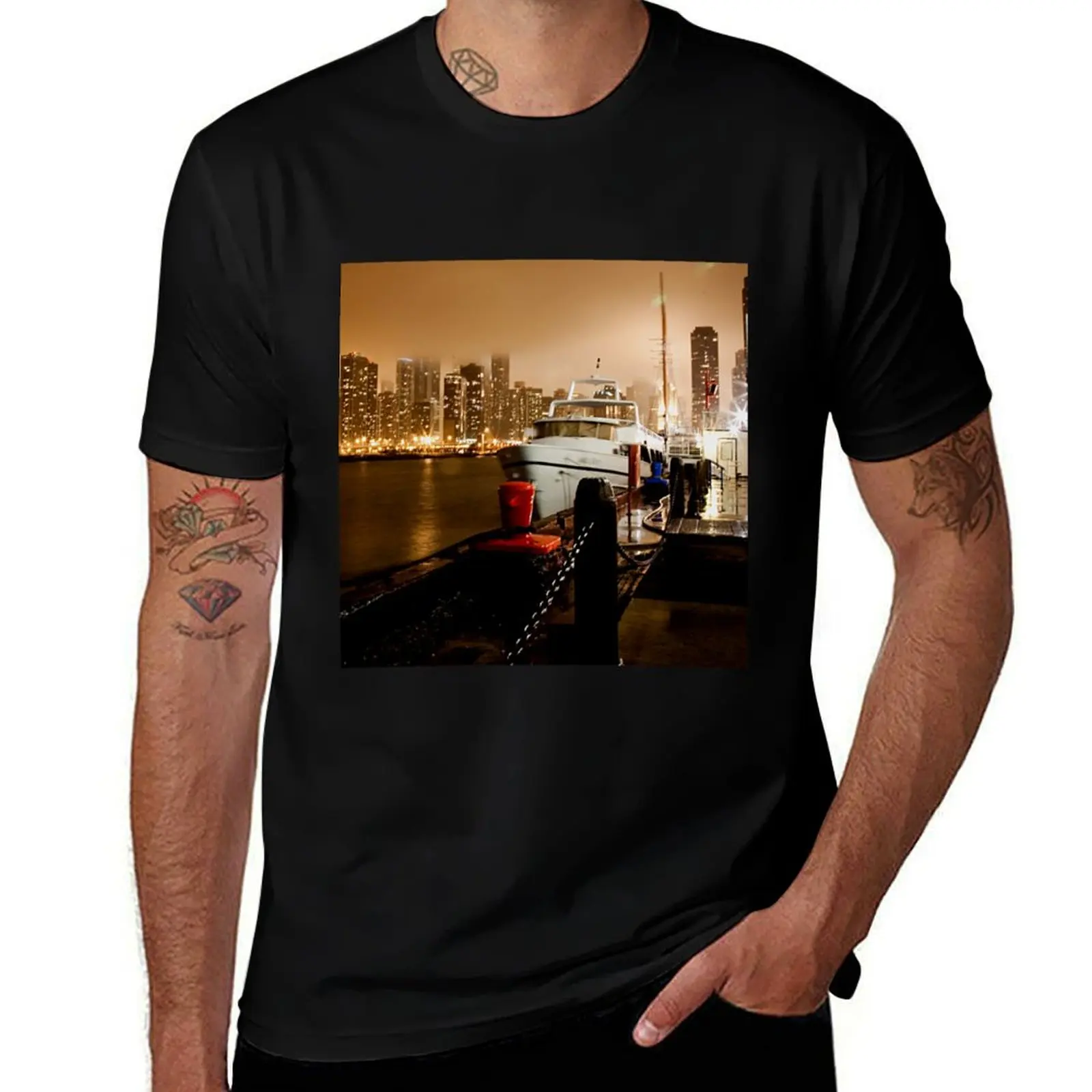 

humor Chicago t Illinois Pier T-Shirt t shirts Navy anime dark Sunset funny shirts tshirt man graphic