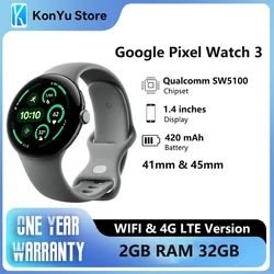 New Google Pixel Watch 3 41mm&45mm WIFI/LTE Version Qualcomm SW5100 Wear OS 5.0 2GB RAM 32 GB eMMC flash SmartWatch