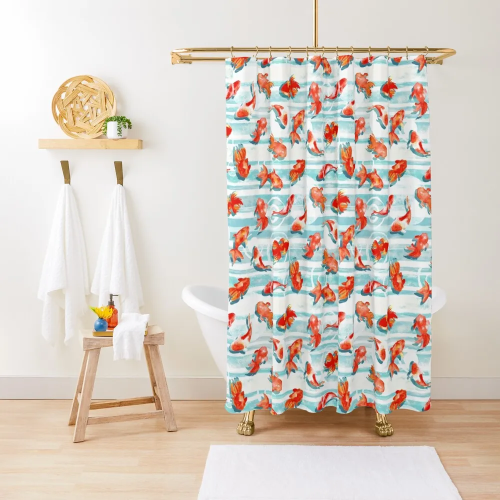 

Watercolor Goldfish Shower Curtain Modern Bathroom Accessories Shower For Bathroom Set Window Curtain