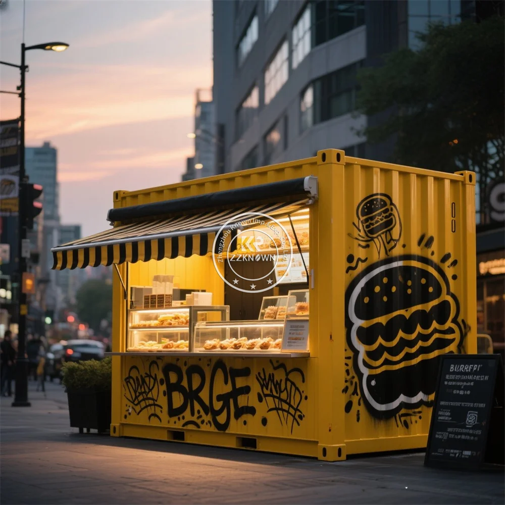 Street Container Shop Outdoor Coffee Shop Bar Street Fast Food Restaurant Convenient Coffee Kiosk Fully Kitchen