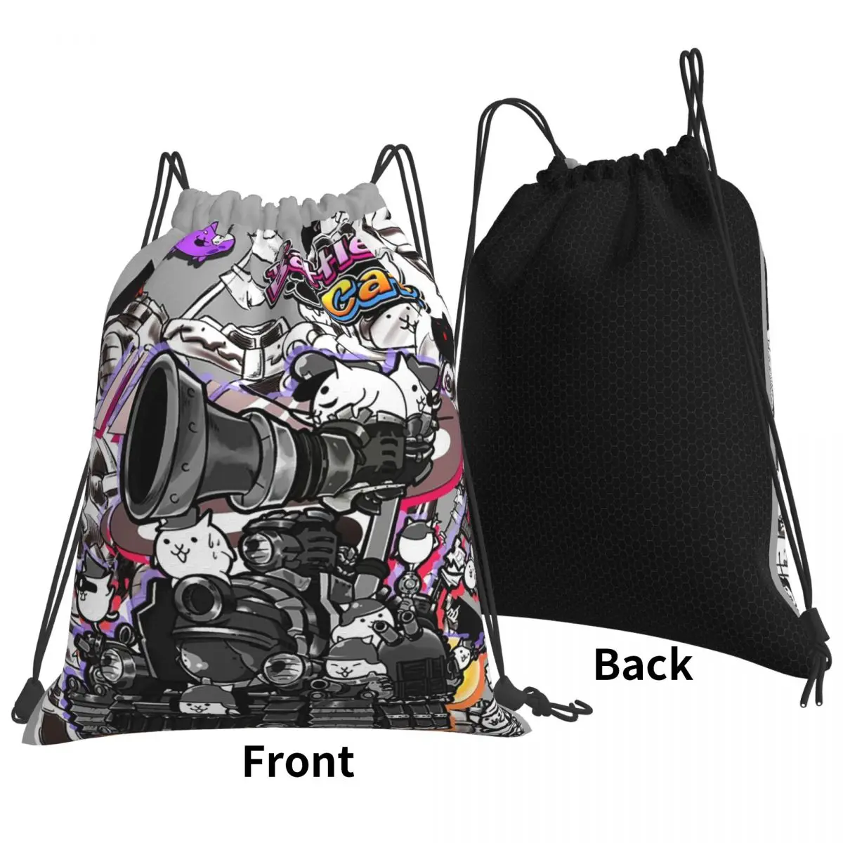 Battle Cats Siege Engine Backpacks Multi-function Drawstring Bags Sports Bag Book Bags for Man Woman Students