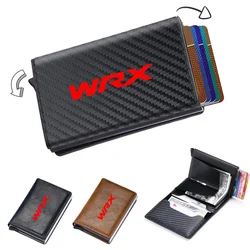 For Subaru Impreza Legacy WRX STI BRZ Forester Carbon Fiber Credit Card Holder Wallets Men Rfid Black Magic Trifold Leather