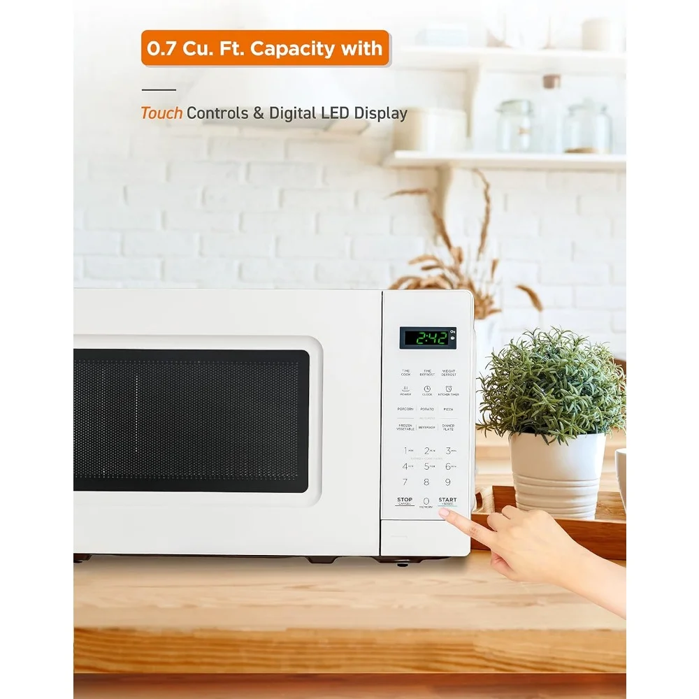 Oven Microwave dengan tampilan Digital, 0.7 Cu. Ft. 10 Level daya, oven Microwave Desktop