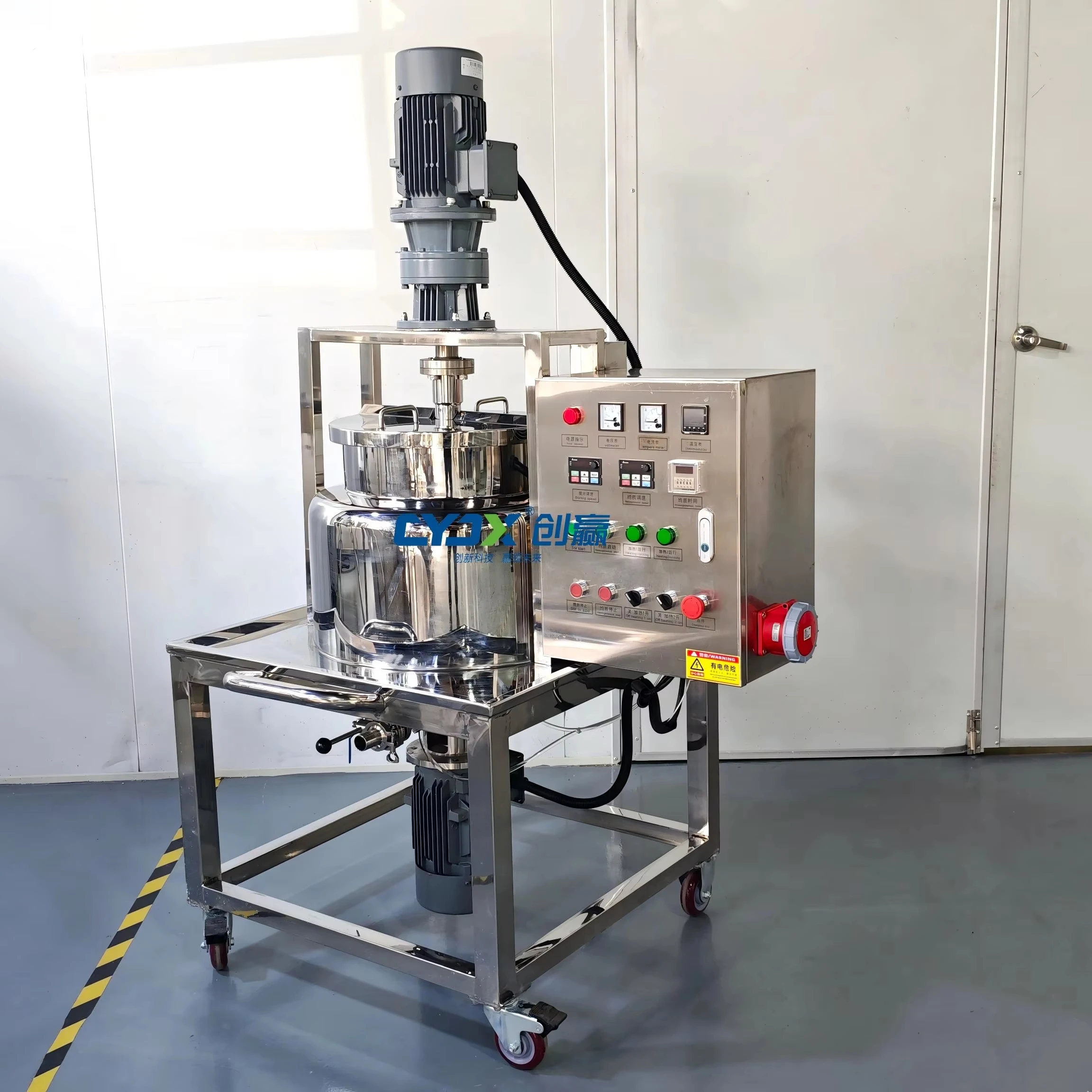 Tanque Mezclador de Acero Inoxidable Móvil de 100L, Equipo para Calentar y Mezclar, Máquina para Hacer Cremas Faciales, Jarabes, Salsas y Alimentos