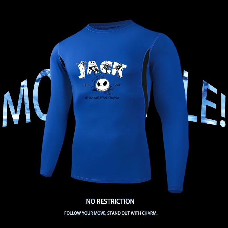

2025 Halloween long-sleeved T-shirt, made of quick-drying soft fabric, comfortable and flexible for sports