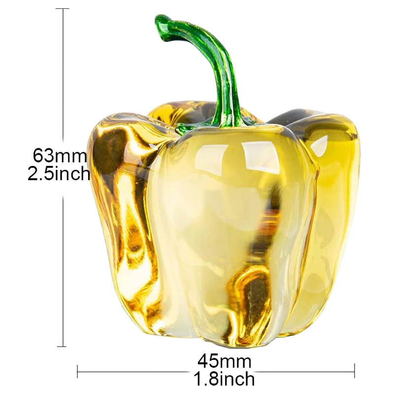 Creative Colorful Crystal Hot Chili Ornaments Home Desktop Decoration Ornaments Photography Props Ornaments-Yellow