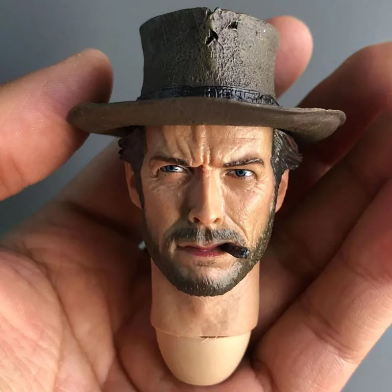 1/6 West Cowboy Eastwood Lee Van Cleef Head Sculpt Carving Model Fit 12'' Male Soldier Action Figure Body Dolls