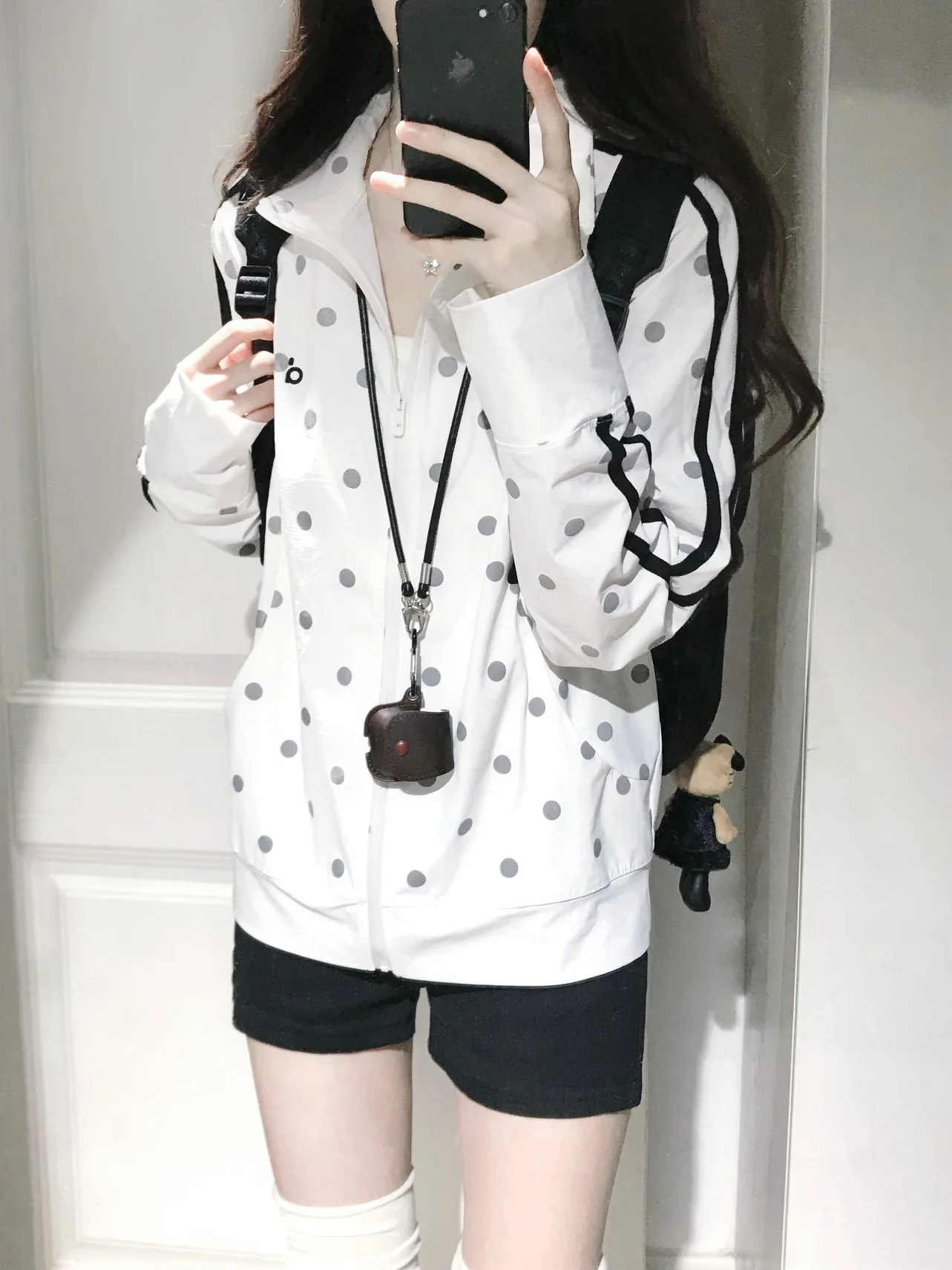 American Style Polka Dot Lightweight Outdoor Women's Summer Sporty Striped UV Protection Clothing Sunscreen Outerwear