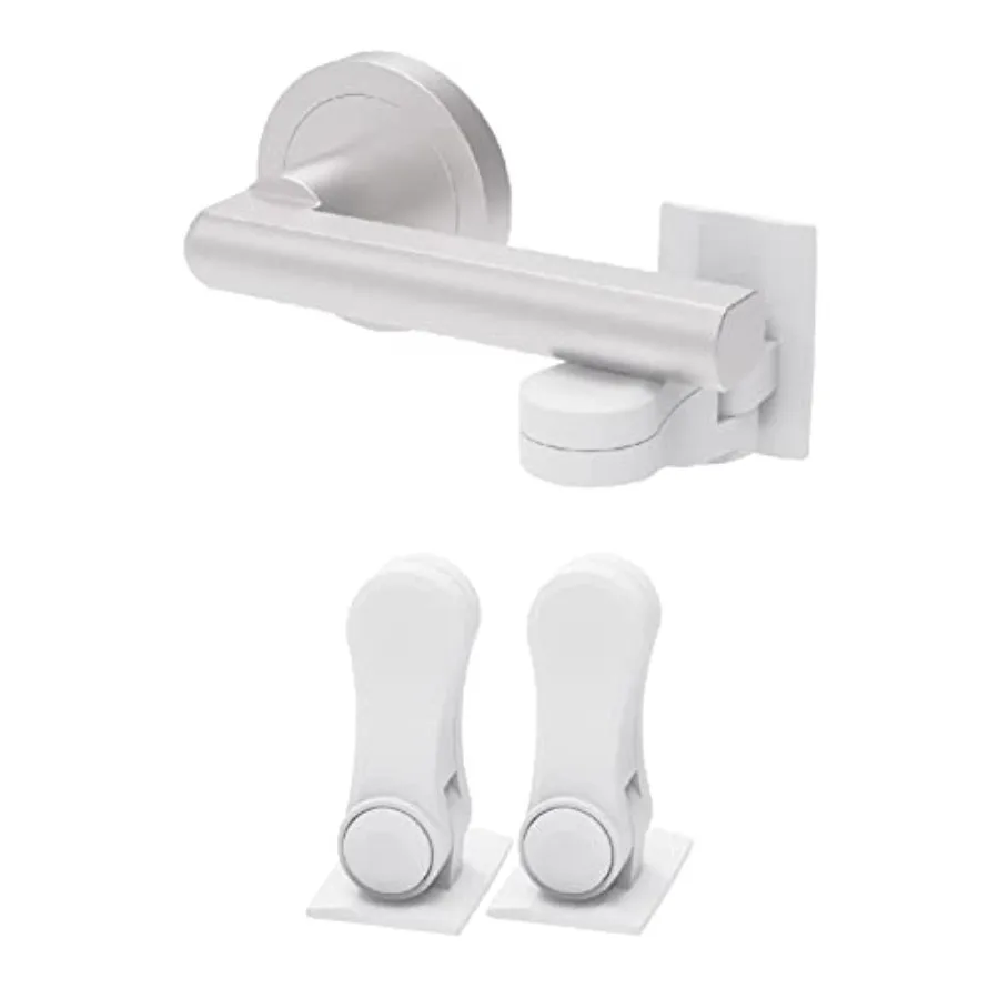 

Inaya Child Proof Door Lever Lock, Baby Proofing Door Handle Lock, Minimalist Design, 3M Adhesive and No DrillingNeed, Child Sa