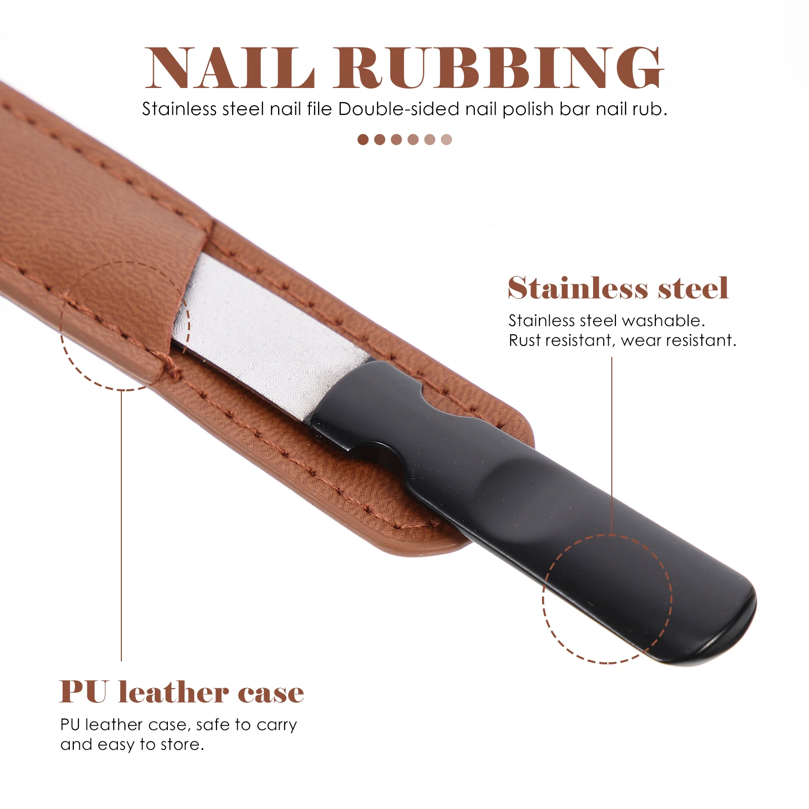 

Double-Sided Polishing Strip Stainless Steel File Durable Lightweight Nail Grinding Tool For Manicure Salon Home Use Nail