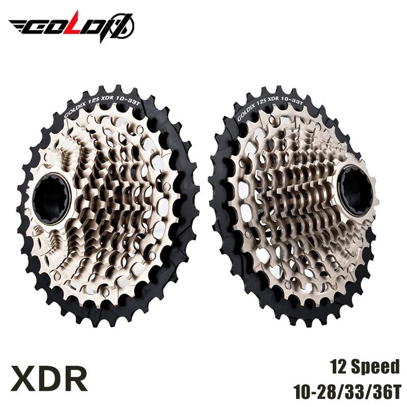 GOLDIX-CNC Steel Bicycle Freewheel, 12 Speed Cassette, 12 s Bike Sprocket, 10-28T, 33T, 36T, Ultralight 12V for Road Bike, Grave