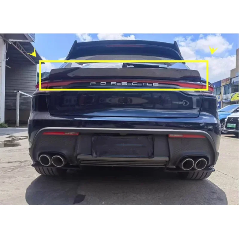 

For Porsche Macan S T GTS 2022 2023 FRP/Real Carbon Fiber Rear Trunk Wing Lip Spoiler