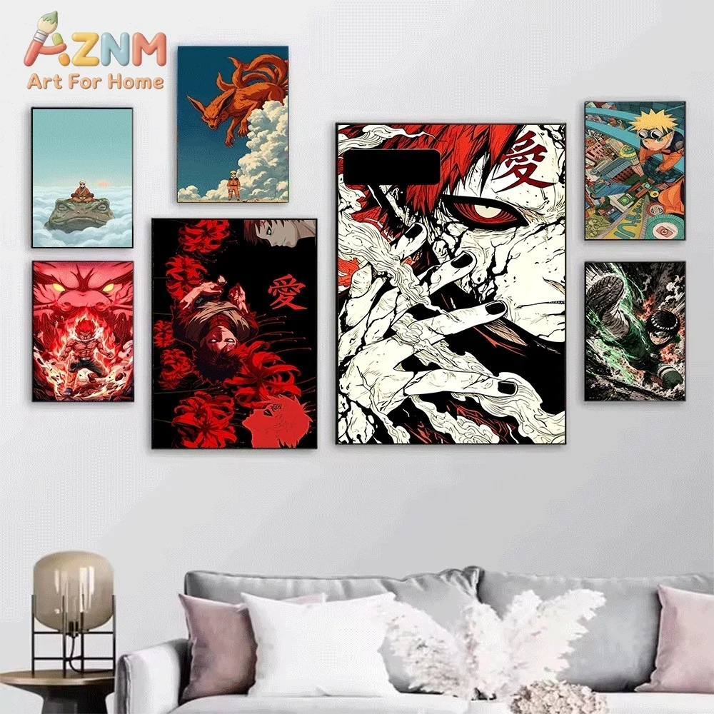 Gaara Naruto Anime Character Canvas Wall Art Print Poster Unframed Canvas Painting Home Bedroom Living Room Wall Decor Gift Fo