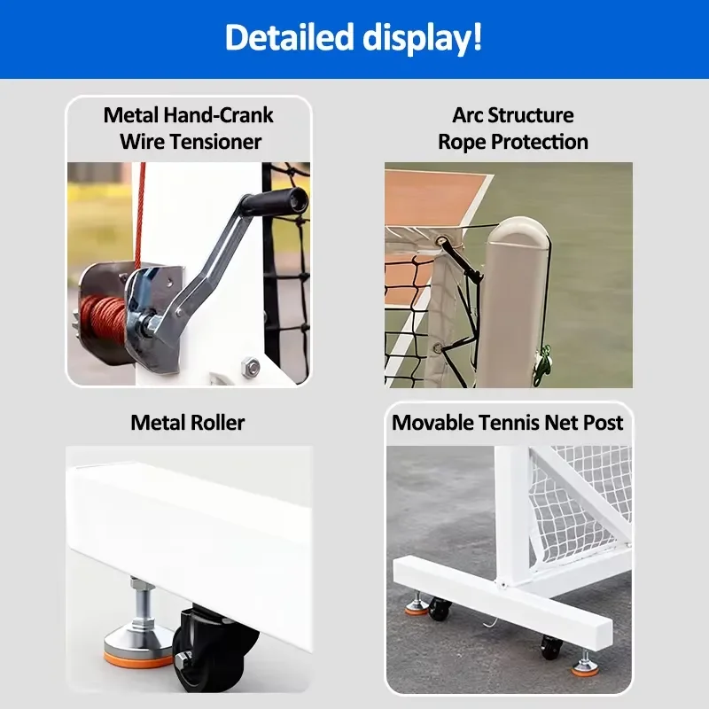 Heavy Duty Pickleball Net Salt Spray Corrosion Resistant Galvanized Steel Impact Proof Outdoor Court Equipment