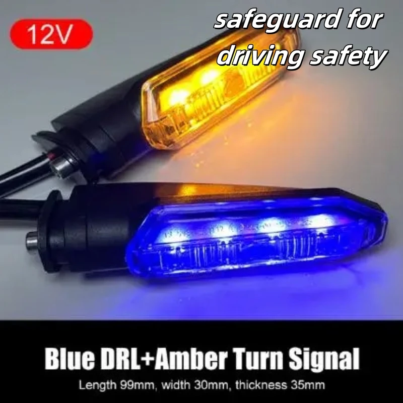 

2PC Motorcycle Turn Signal 12V Dual Color DRL Amber Flowing Water Turn Signal Daytime Light for Honda CB150R CRF250L ADV150