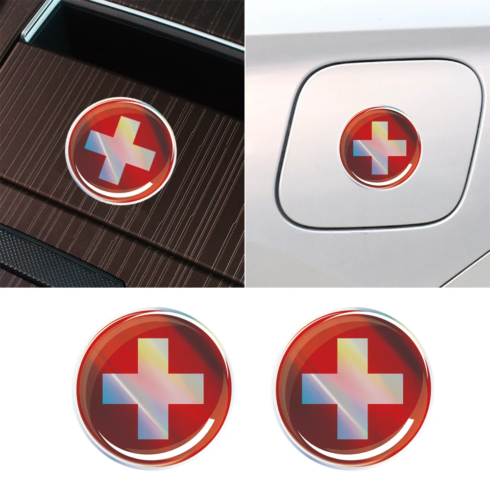 Car Accessories Cyprus - Stiker Mobil 3D Bendera Swiss Serbia