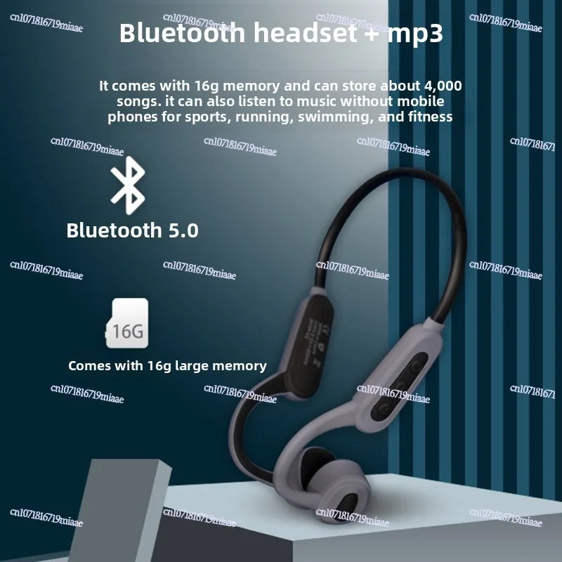 Bone Conduction Headset Bluetooth Sports Waterproof Running Wireless Non-in-ear Hanging Ear Swimming MP3