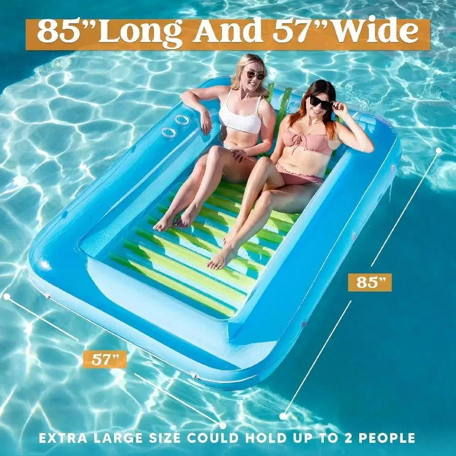 

Inflatable Tanning Pool Lounge Float, 85" X 57" Extra Large Sun Tan Tub Adult Floats Raft For Sunbathing Suntan Blow Up Lounger Bed Floatie Adults,XL, Pool Inflatable, Beach Essentials, Pool Float