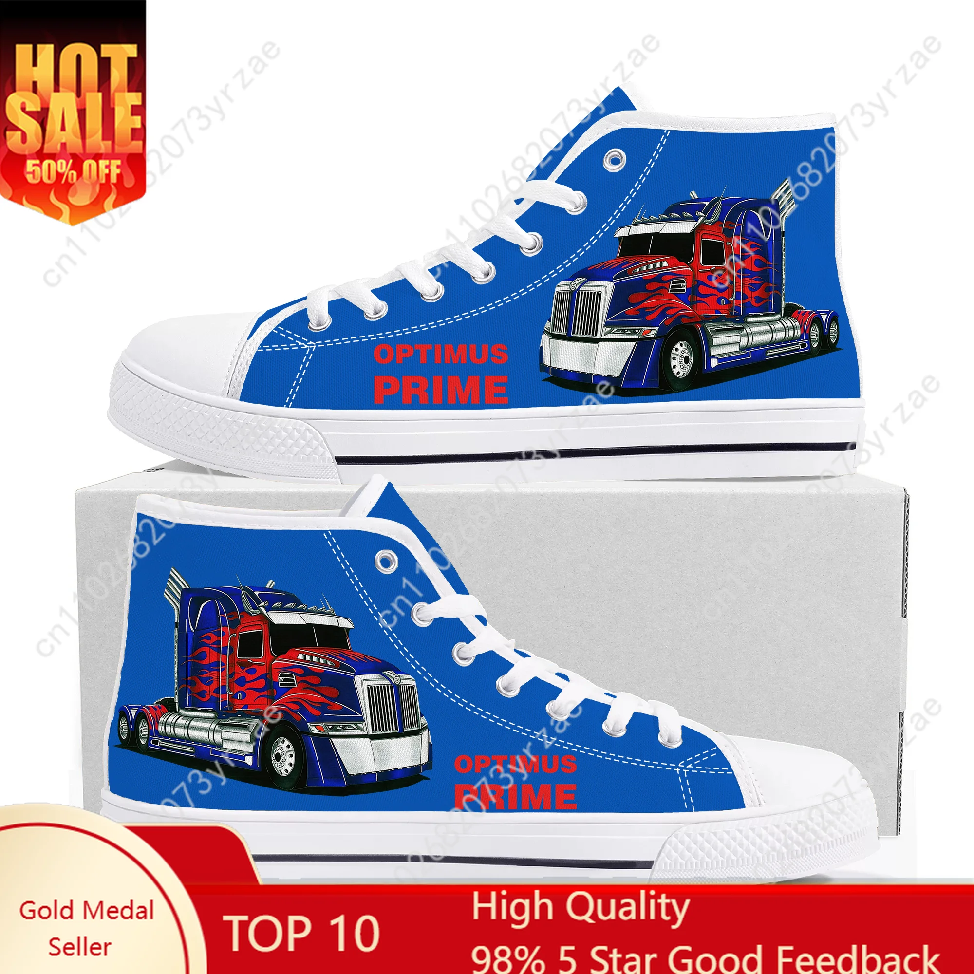 

Optimus Prime High Top Flats Sneakers Mens Womens Teenager Sports Running Shoes Casual Fashion Canvas Shoe Custom Made Sneaker