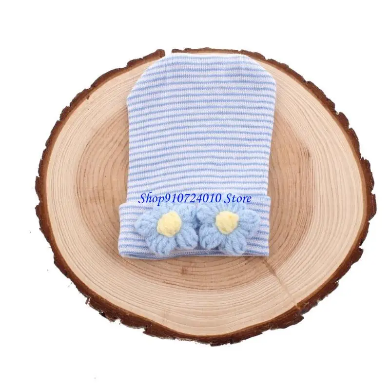 

77HD Infant Stripe Bonnet Hat Classical Striped Baby Hat Breathable Baby Caps Comfortable Hat for Everyday Use & Photoshoots