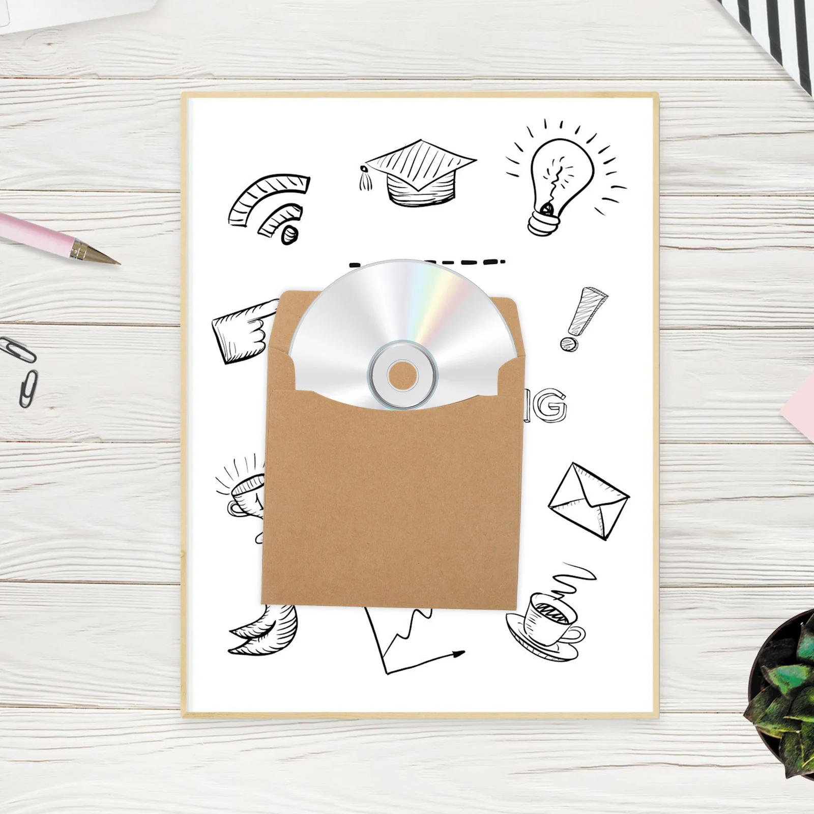 20 Pcs Storage Bag Display Case Book Shipping Boxes Cardboard Album Jackets Blank Adhesive