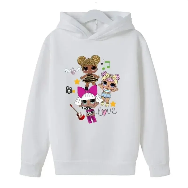 Surprise Hot  Doll Girls Kids Spring Autumn Hoodie Shirt Children Baby Cartoon Print Hoody Tops Sweatshirt Casual Wear Clothes