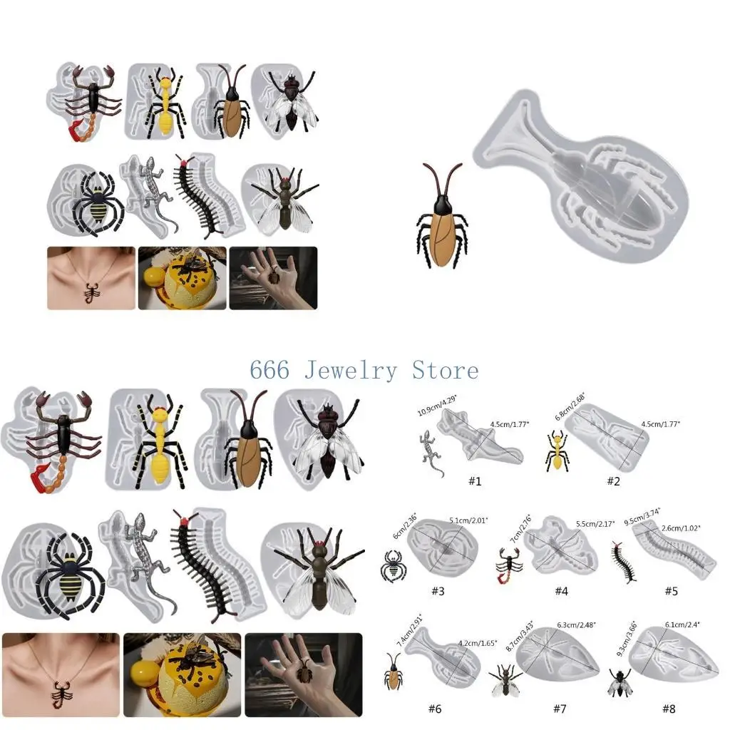 

F2TD Keychain Resin Molds,Pendant Mold 3D Animals Silicone Resin Molds for Resin Casting,Keychain,Necklace Jewelry Making