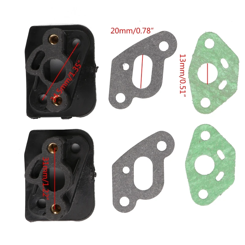 2x ทนทานเครื่องตัดหญ้าอุปกรณ์เสริม 36F/33 เครื่องตัดแปรง Intake Manifold คาร์บูเรเตอร์อะแดปเตอร์สำหรับ Gardens หลา Dropship