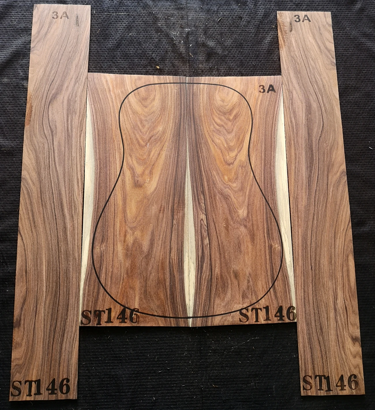 Pao  Ferro SOLIDE  Wood Guitar Back Side board Making Guitar Material parts accessories
