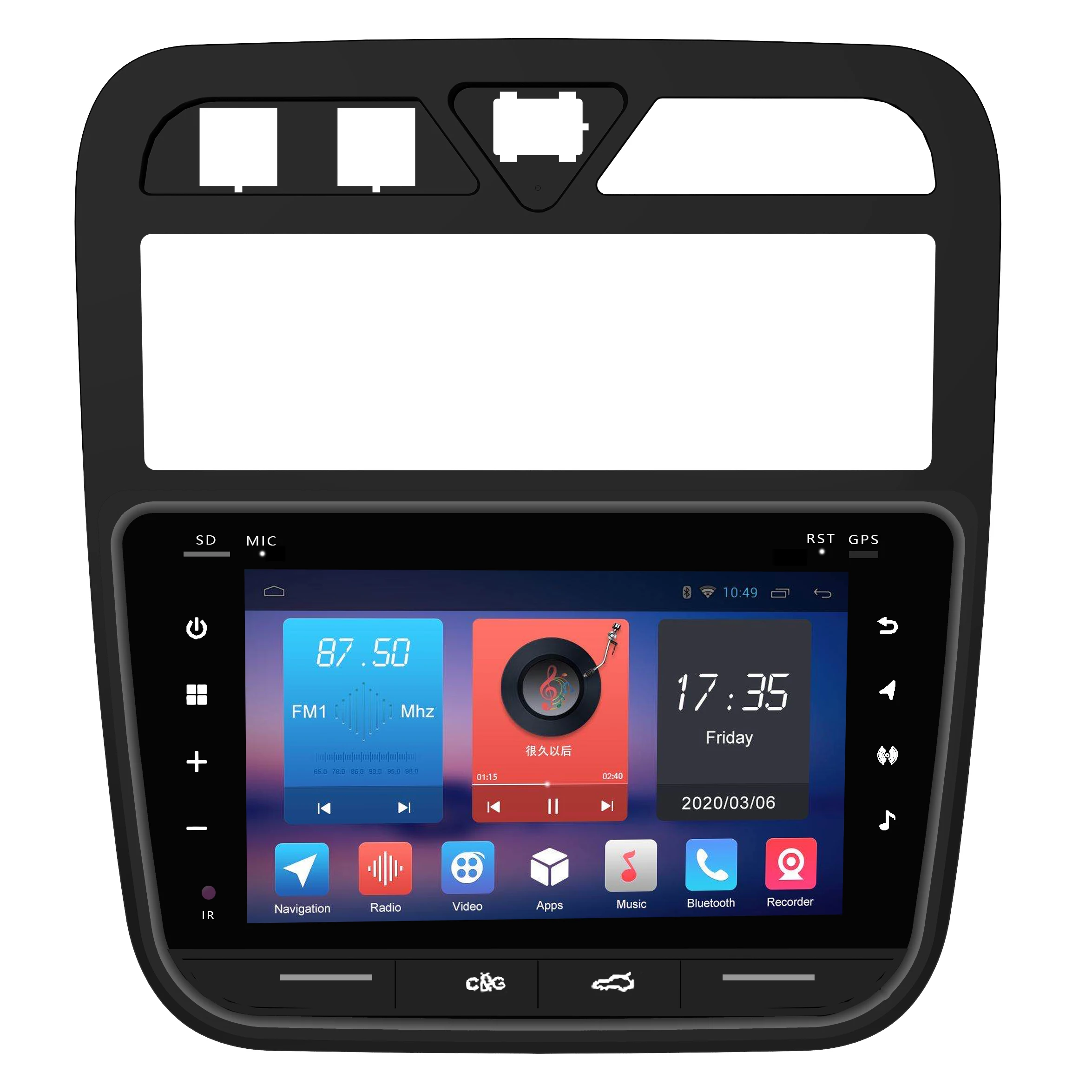 Pemutar DVD mobil Android 10.0, untuk Samand IKCO LX 7 inci dengan pemutar dvd radio Stereo Gps navigasi Multimedia DSP OSD RDS IPS