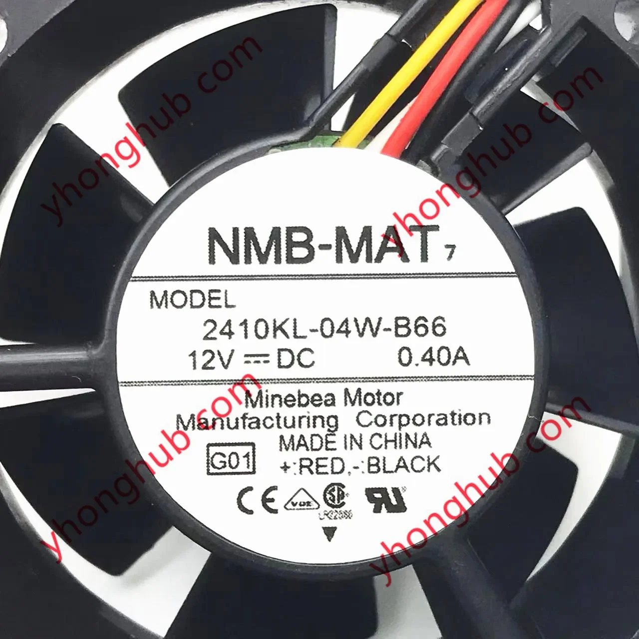 

NMB-MAT 2410ML-04W-B66 G01 DC 12V 0.40A 60x60x25mm Server Cooling Fan